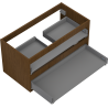 Mexen Box-A korpus szafki podumywalkowej 90 cm, 2 szuflady, orzech - 91AX0-0900-470-2-86