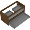 Mexen Box-A Korpus Unterschrank 90 cm, 2 Schubladen, Nussbaum - 91AX0-0900-470-2-86