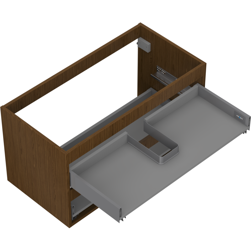 Mexen Box-A corps de meuble sous-vasque 90 cm, 2 tiroirs, noyer - 91AX0-0900-470-2-86