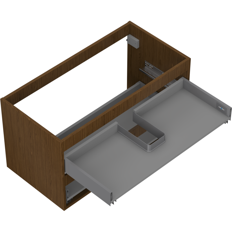 Mexen Box-A cuerpo de gabinete para lavabo 90 cm, 2 cajones, nogal - 91AX0-0900-470-2-86