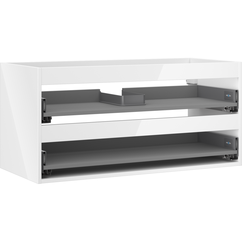Mexen Box-A kastlichaam voor wastafelonderkast 100 cm, 2 lades, witte glans - 91AX0-1000-470-2-00