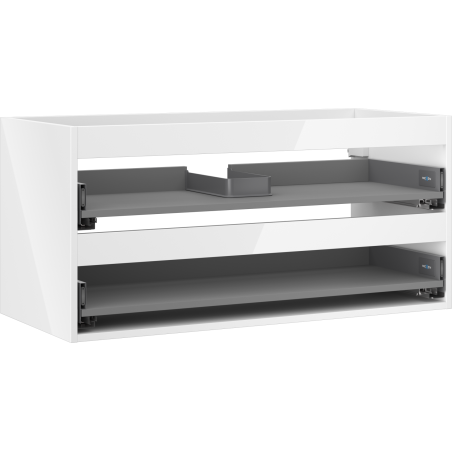 Mexen Box-A armario para lavabo de 100 cm, 2 cajones, blanco brillante - 91AX0-1000-470-2-00