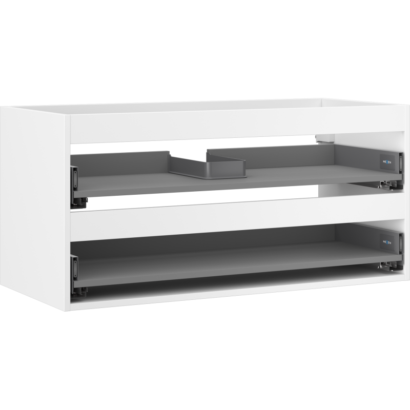 Mexen Box-A corps de meuble sous-lavabo 100 cm, 2 tiroirs, blanc mat - 91AX0-1000-470-2-01