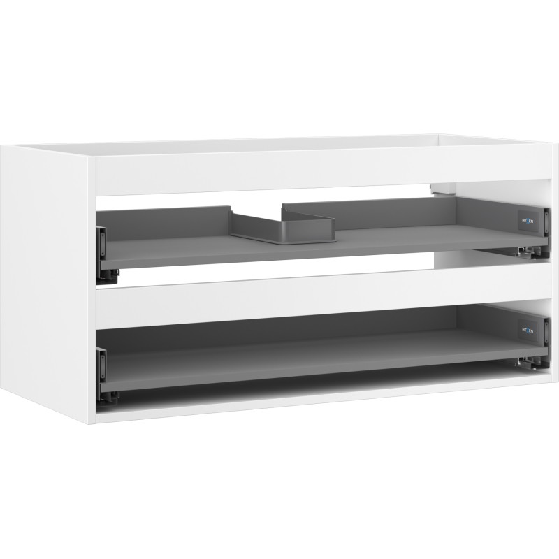 Mexen Box-A valamu all oleva kapi korpus 100 cm, 2 sahtlit, valge matt - 91AX0-1000-470-2-01
