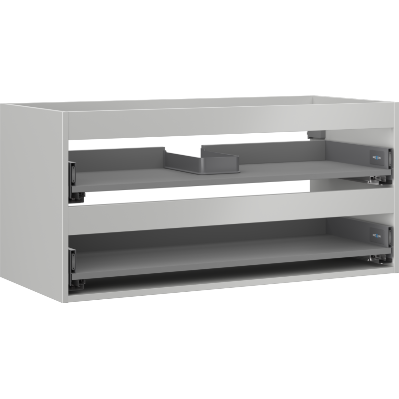 Mexen Box-A corpo de armário de lavatório 100 cm, 2 gavetas, cinza mate - 91AX0-1000-470-2-62