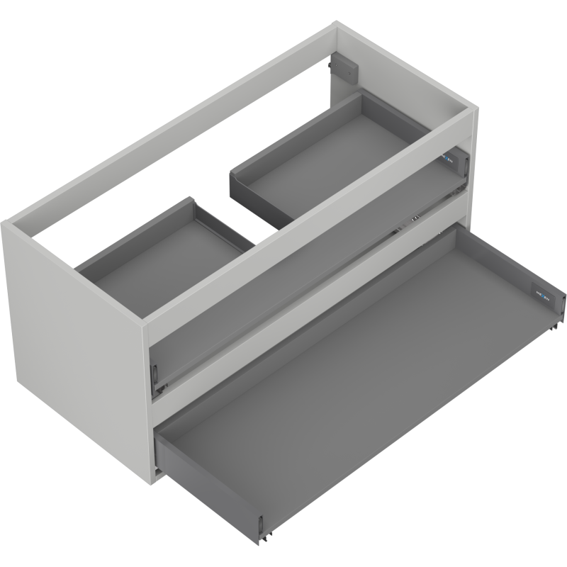 Mexen Box-A cuerpo del mueble bajo lavabo de 100 cm, 2 cajones, gris mate - 91AX0-1000-470-2-62