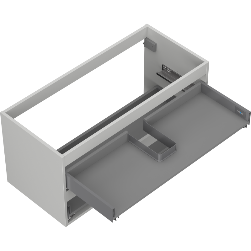 Mexen Box-A corps de meuble sous lavabo 100 cm, 2 tiroirs, gris mat - 91AX0-1000-470-2-62