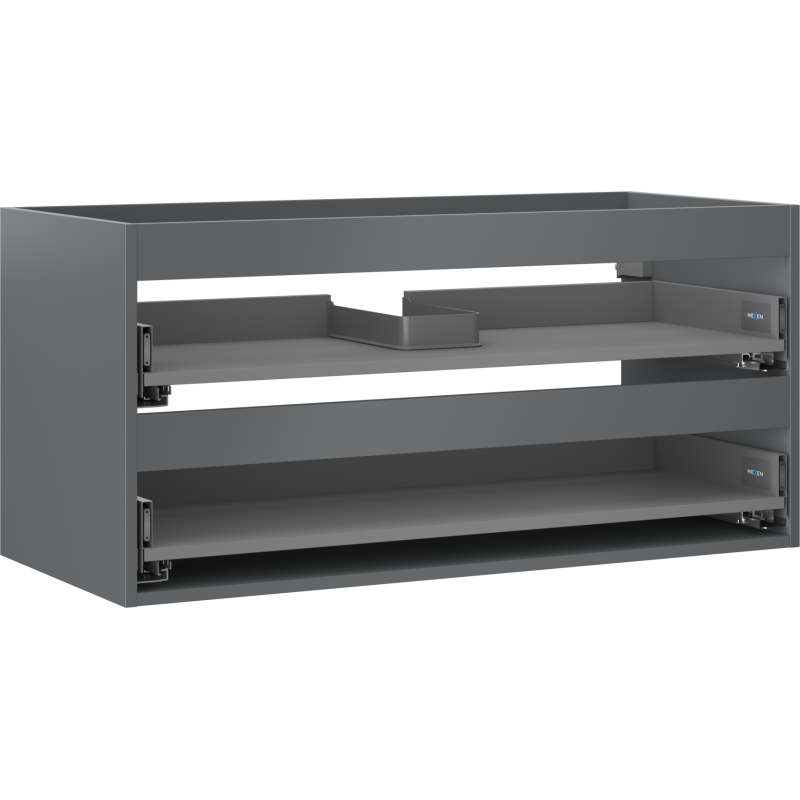 Mexen Box-A korpus för tvättställsskåp 100 cm, 2 lådor, grafit matt - 91AX0-1000-470-2-66