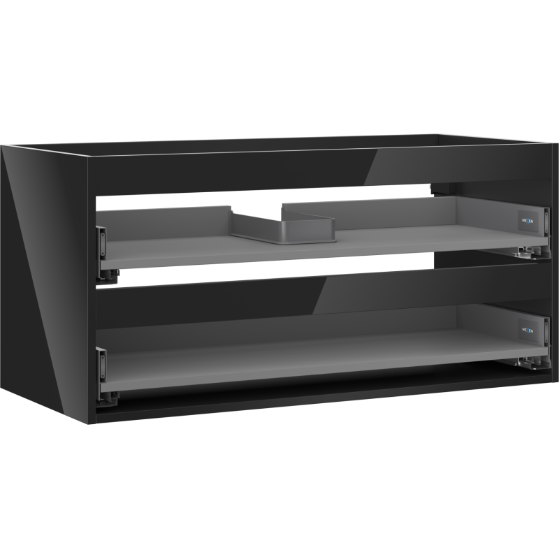 Mexen Box-A cabinet body for under-basin 100 cm, 2 drawers, black gloss - 91AX0-1000-470-2-70