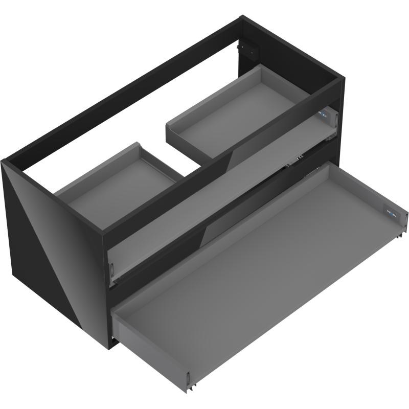 Mexen Box-A korpus szafki podumywalkowej 100 cm, 2 szuflady, czarny połysk - 91AX0-1000-470-2-70