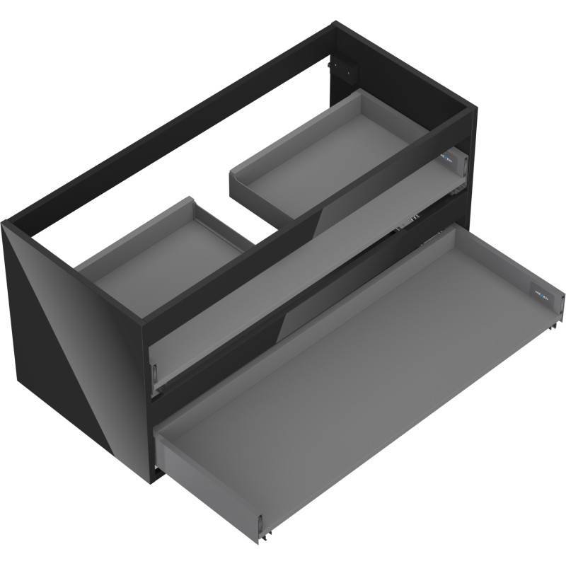 Mexen Box-A ormar za umivaonik 100 cm, 2 ladice, crni sjaj - 91AX0-1000-470-2-70
