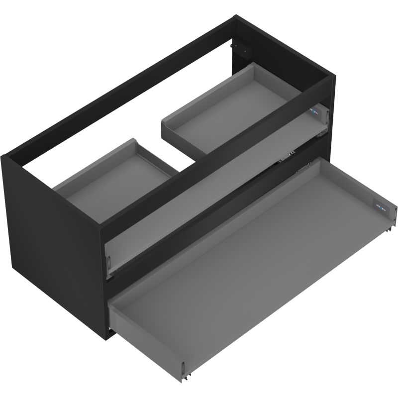 Mexen Box-A korpus szafki podumywalkowej 100 cm, 2 szuflady, czarny mat - 91AX0-1000-470-2-71