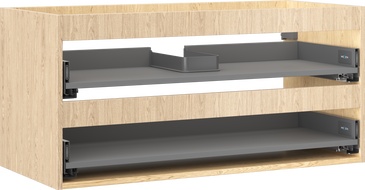 Mexen Box-A cuerpo del gabinete debajo del lavabo 100 cm, 2 cajones, roble - 91AX0-1000-470-2-81