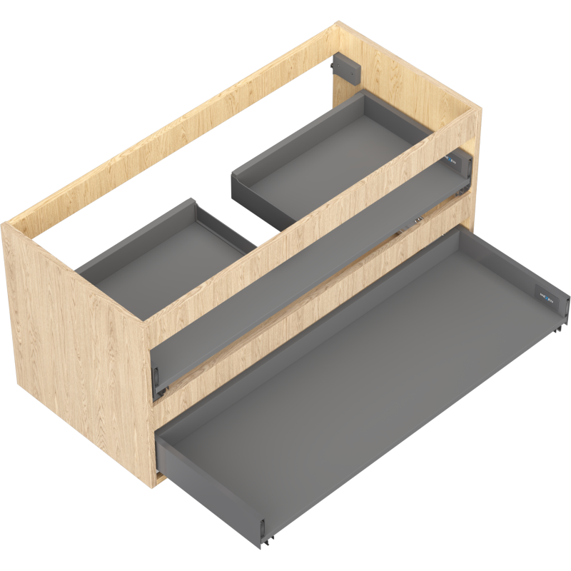 Mexen Box-A cuerpo del gabinete debajo del lavabo 100 cm, 2 cajones, roble - 91AX0-1000-470-2-81