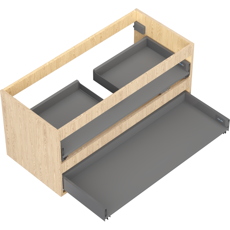 Mexen Box-A kastlichaam voor wastafelonderkast 100 cm, 2 laden, eik - 91AX0-1000-470-2-81