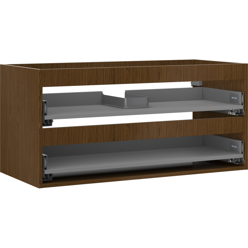 Mexen Box-A 100 cm washbasin cabinet body, 2 drawers, walnut - 91AX0-1000-470-2-86