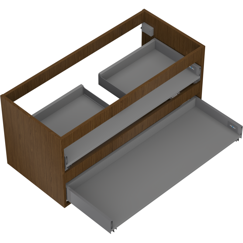 Mexen Box-A 100 cm washbasin cabinet body, 2 drawers, walnut - 91AX0-1000-470-2-86