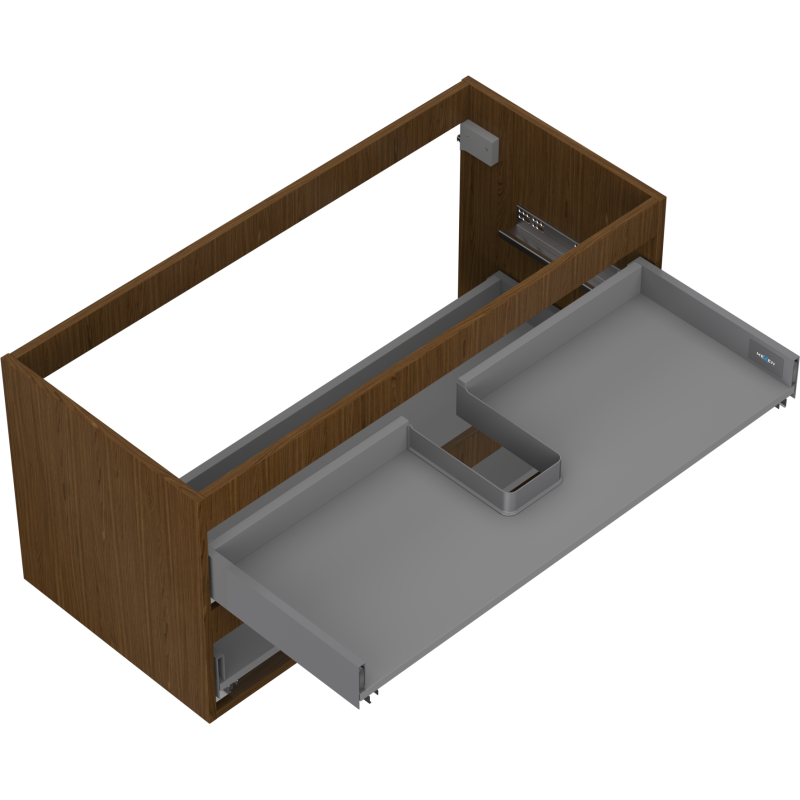 Mexen Box-A cuerpo del mueble bajo lavabo 100 cm, 2 cajones, nogal - 91AX0-1000-470-2-86