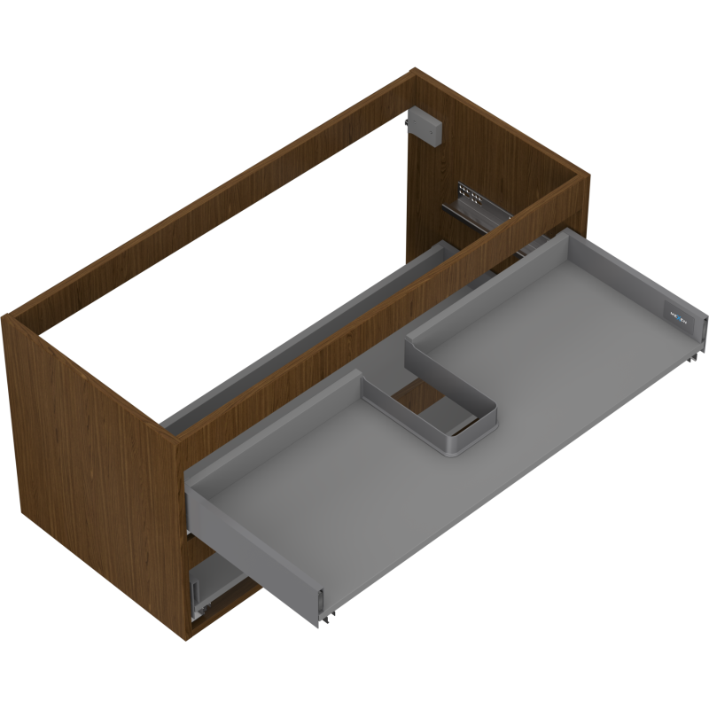 Mexen Box-A kabinettkropp för handfat 100 cm, 2 lådor, valnöt - 91AX0-1000-470-2-86