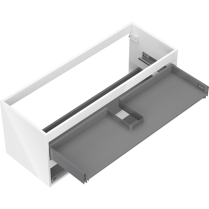 Mexen Box-A korpus skåp under tvättställ 120 cm, 2 lådor, vit högglans - 91AX0-1200-470-2-00