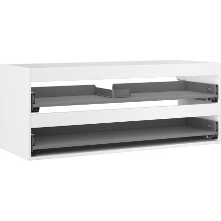 Mexen Box-A skapja korpuss zem izlietnes 120 cm, 2 atvilktnes, balts matēts - 91AX0-1200-470-2-01