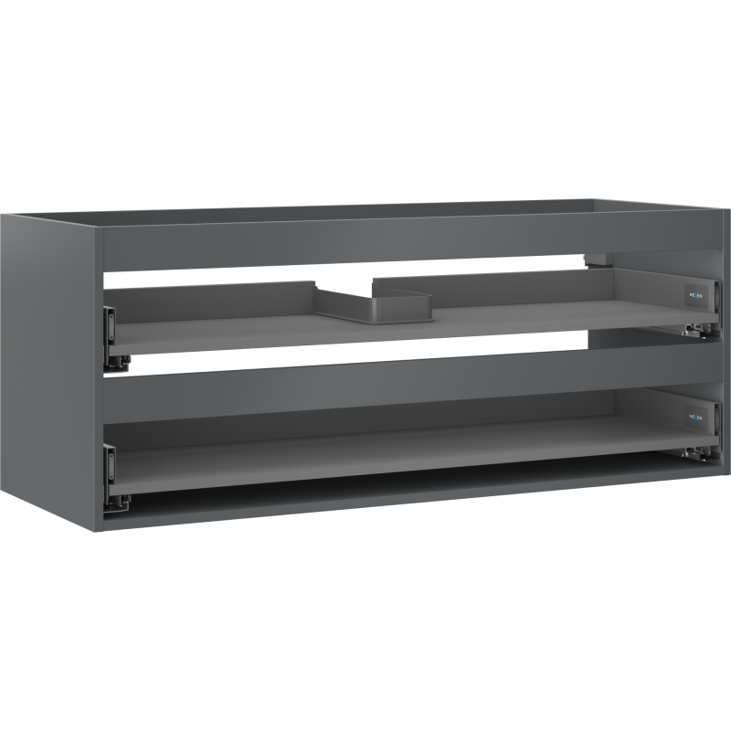 Mexen Box-A pesualtaanikaapin runko 120 cm, 2 laatikkoa, mattagrafiitti - 91AX0-1200-470-2-66