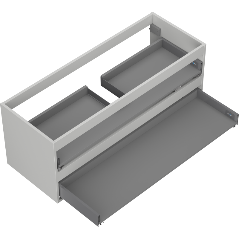 Mexen Box-A 120 cm under-sink cabinet body, 2 drawers, grey matte - 91AX0-1200-470-2-62