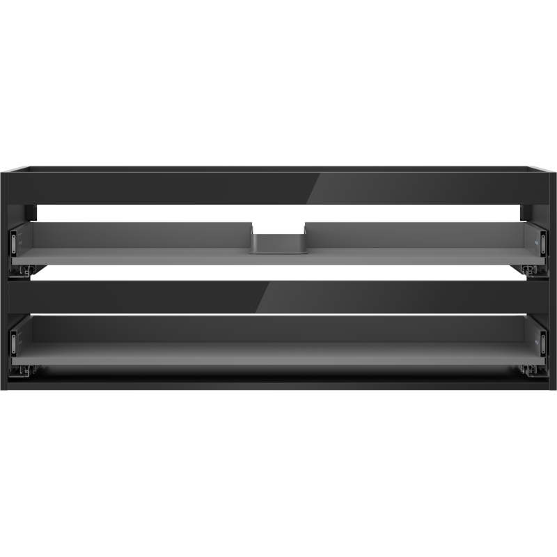 Mexen Box-A cuerpo del mueble bajo lavabo 120 cm, 2 cajones, negro brillo - 91AX0-1200-470-2-70
