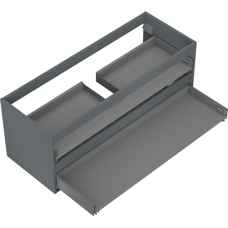 Mexen Box-A cabinet body for washbasin 120 cm, 2 drawers, matte graphite - 91AX0-1200-470-2-66