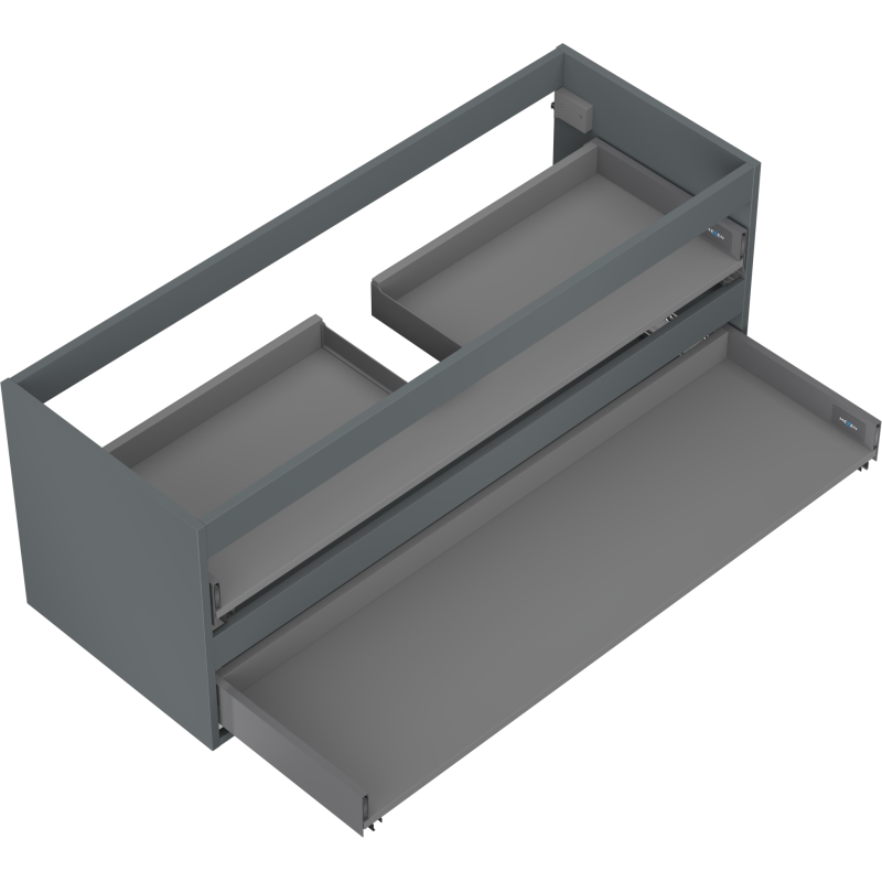 Mexen Box-A corpo de armário de lavatório 120 cm, 2 gavetas, grafite mate - 91AX0-1200-470-2-66