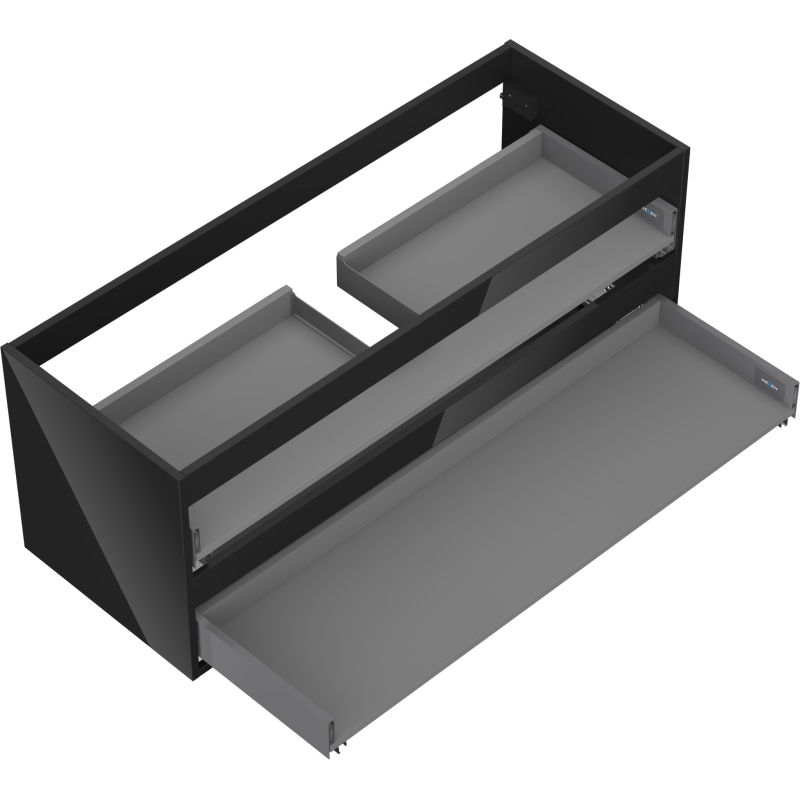 Mexen Box-A corpo dell'armadietto sottolavabo 120 cm, 2 cassetti, nero lucido - 91AX0-1200-470-2-70