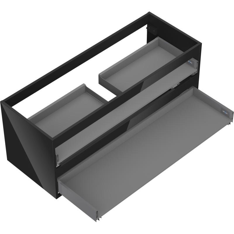 Mexen Box-A korpus szafki podumywalkowej 120 cm, 2 szuflady, czarny połysk - 91AX0-1200-470-2-70