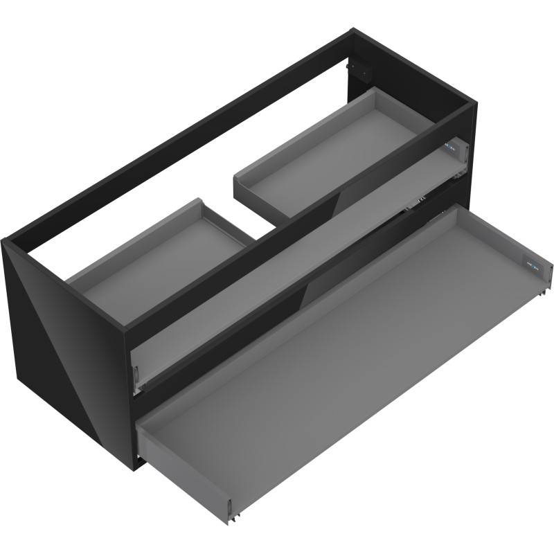 Mexen Box-A Kućište ormarića ispod umivaonika 120 cm, 2 ladice, crni sjaj - 91AX0-1200-470-2-70