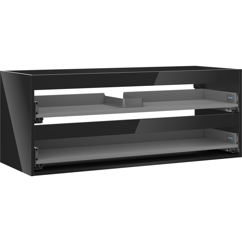 Mexen Box-A corpo dell'armadietto sottolavabo 120 cm, 2 cassetti, nero lucido - 91AX0-1200-470-2-70