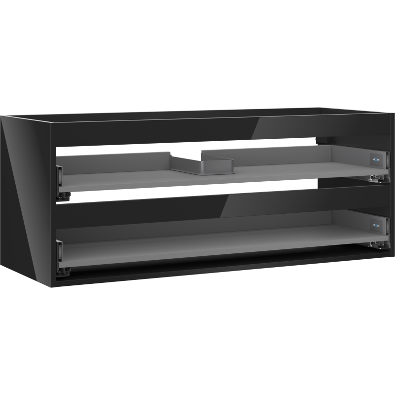 Mexen Box-A onderkast behuizing 120 cm, 2 lades, zwart glans - 91AX0-1200-470-2-70