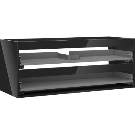 Mexen Box-A Kućište ormarića ispod umivaonika 120 cm, 2 ladice, crni sjaj - 91AX0-1200-470-2-70