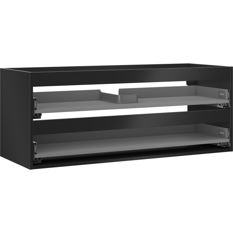 Mexen Box-A zemākā izlietnes skapīša karkass 120 cm, 2 atvilktnes, melns mats - 91AX0-1200-470-2-71