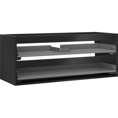 Mexen Box-A Cabinet Body for Washbasin 120 cm, 2 Drawers, Black Matt - 91AX0-1200-470-2-71
