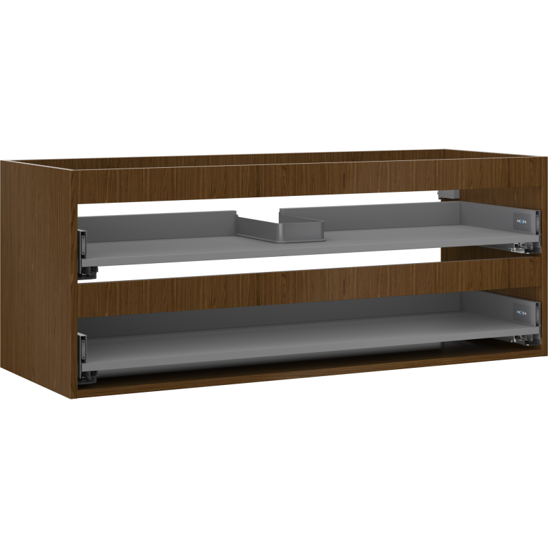 Mexen Box-A corpo dell'armadietto sotto lavabo 120 cm, 2 cassetti, noce - 91AX0-1200-470-2-86