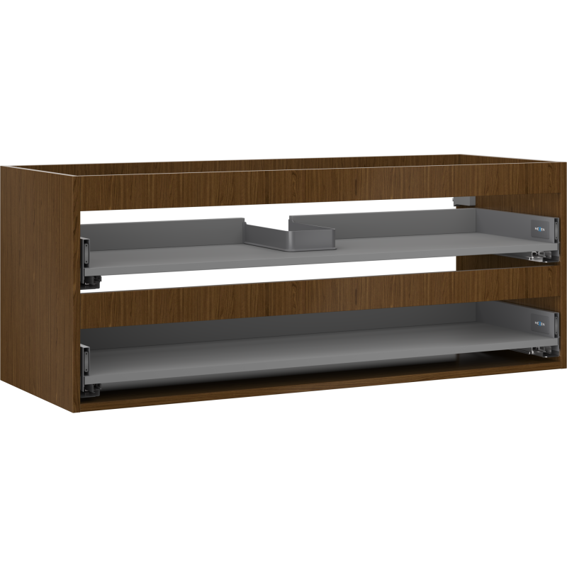 Mexen Box-A Korpus Waschtischunterschrank 120 cm, 2 Schubladen, Nussbaum - 91AX0-1200-470-2-86