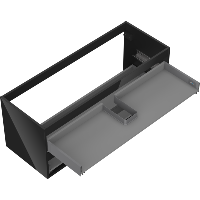 Mexen Box-A cuerpo del mueble bajo lavabo 120 cm, 2 cajones, negro brillo - 91AX0-1200-470-2-70