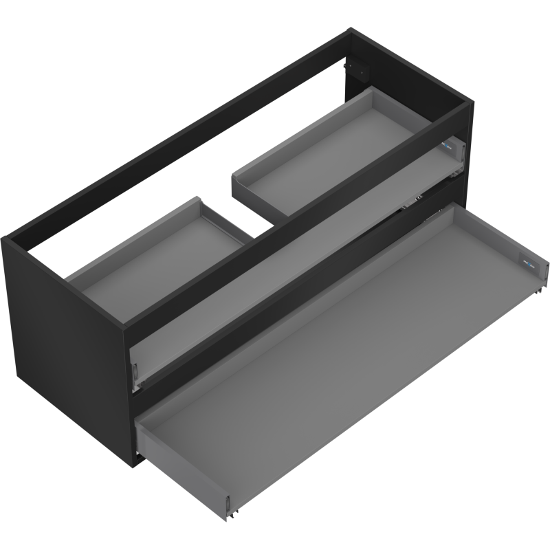Mexen Box-A korpus szafki podumywalkowej 120 cm, 2 szuflady, czarny mat - 91AX0-1200-470-2-71
