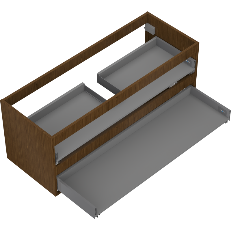 Mexen Box-A cuerpo del mueble bajo lavabo 120 cm, 2 cajones, nogal - 91AX0-1200-470-2-86