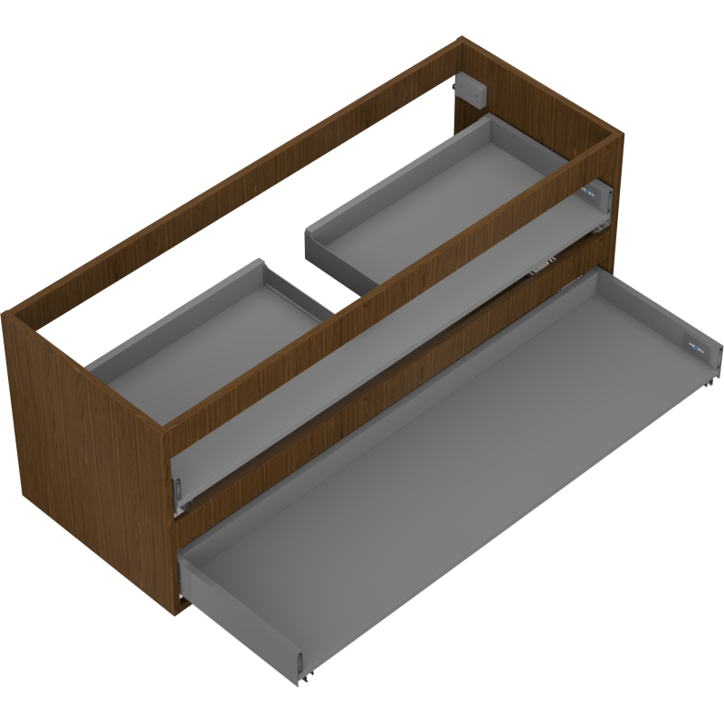 Mexen Box-A Korpus Waschtischunterschrank 120 cm, 2 Schubladen, Nussbaum - 91AX0-1200-470-2-86