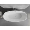 Mexen Lira freistehende Badewanne Muster 170 x 80 cm, weiß/schwarz, Überlauf Gun Gray gebürstet - 52831708075-66