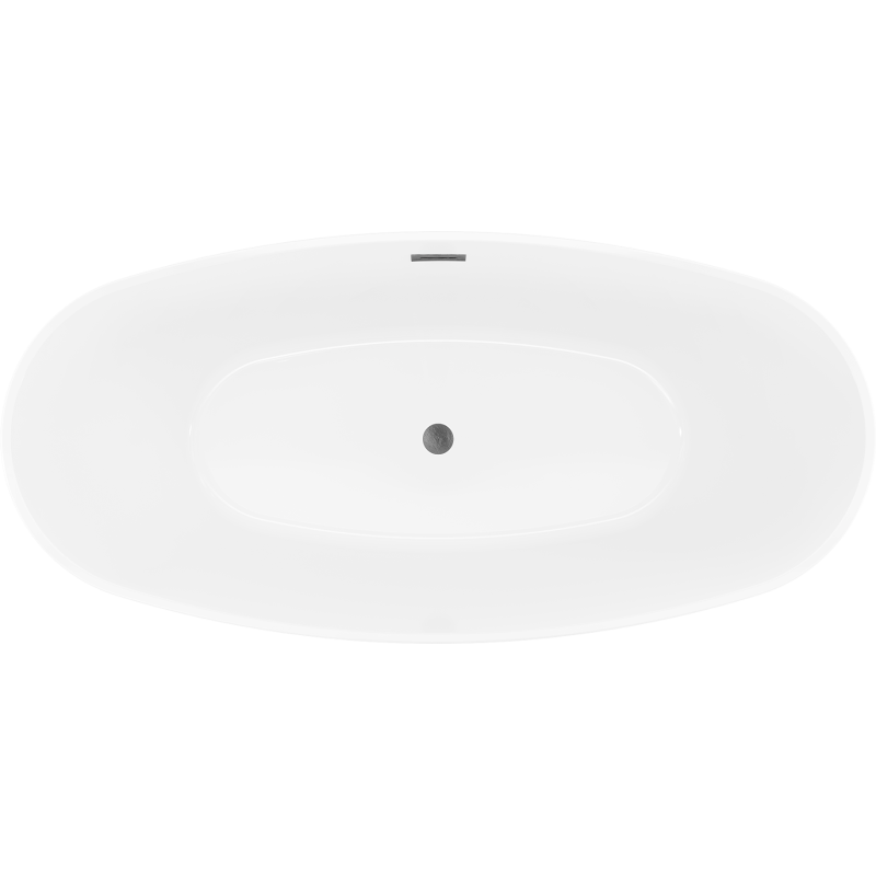 Mexen Lira Fräistoussend Badewanne Modell 170 x 80 cm, wäiss/schwaarz, Iwwerfloss gun gri brëtsch - 52831708075-66