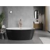 Mexen Lira freistehende Badewanne Muster 170 x 80 cm, weiß/schwarz, Überlauf Kupfer gebürstet - 52831708075-65