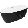 Mexen Lira freistehende Badewanne Design 170 x 80 cm, weiß/schwarz, Überlauf gebürstetes Kupfer - 52831708075-65