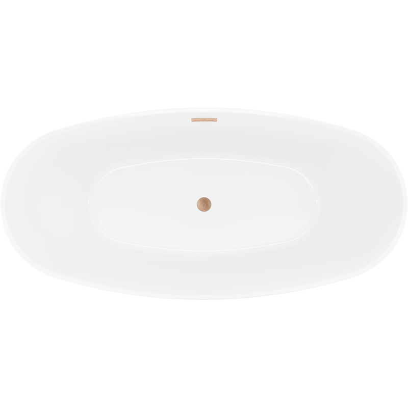 Mexen Lira fristående badkar mönster 170 x 80 cm, vit/svart, överflöd borstad koppar - 52831708075-65