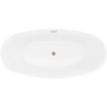 Mexen Lira freistehende Badewanne Muster 170 x 80 cm, weiß/schwarz, Überlauf Kupfer gebürstet - 52831708075-65
